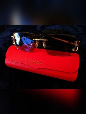 Cartier Gold Rim Sunglasses with Black Gradient Lenses